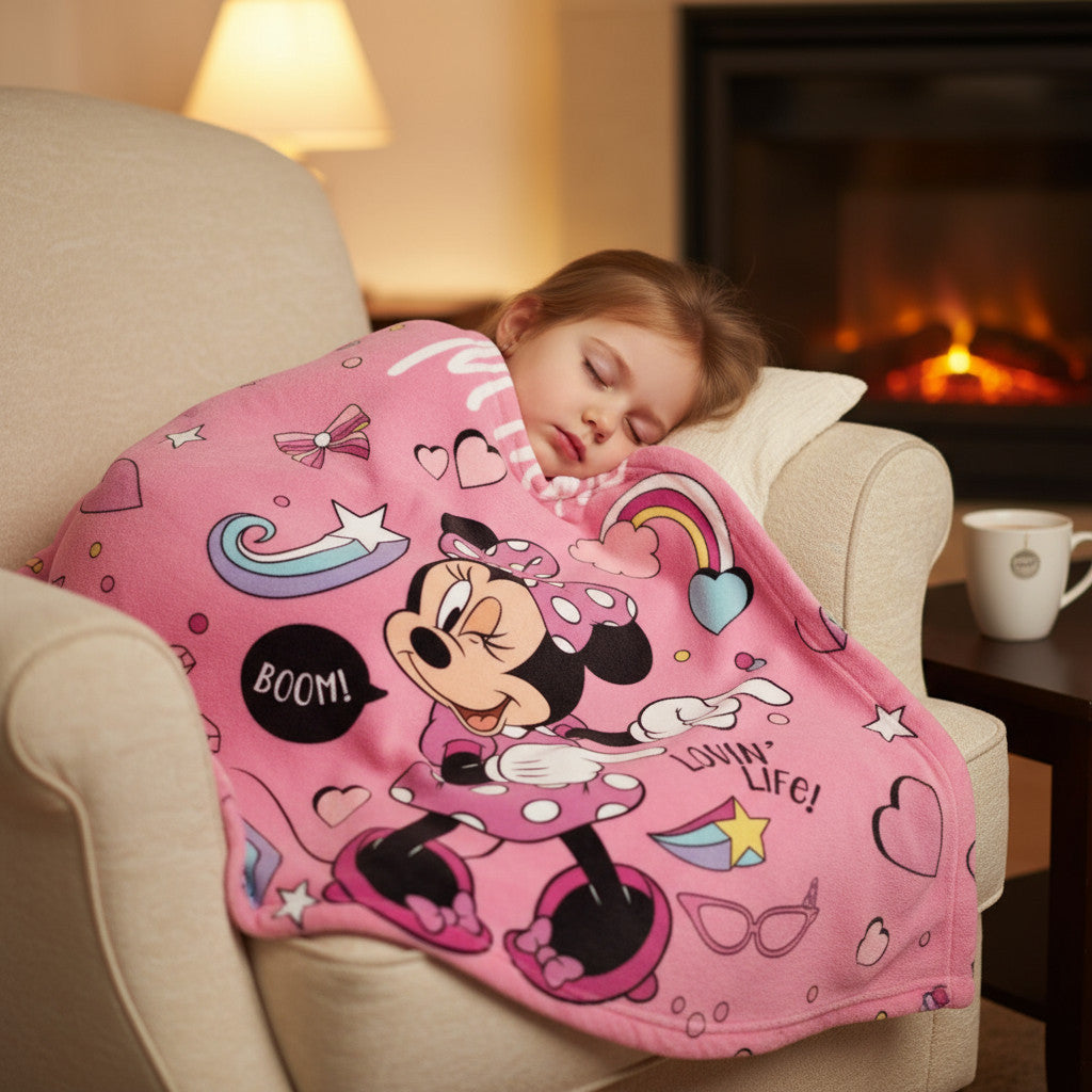 Coperta Ufficiale Plaid Morbida e Calda 100x140cm per Bambini Pile con stampa Idea Regalo - TOPOLINA