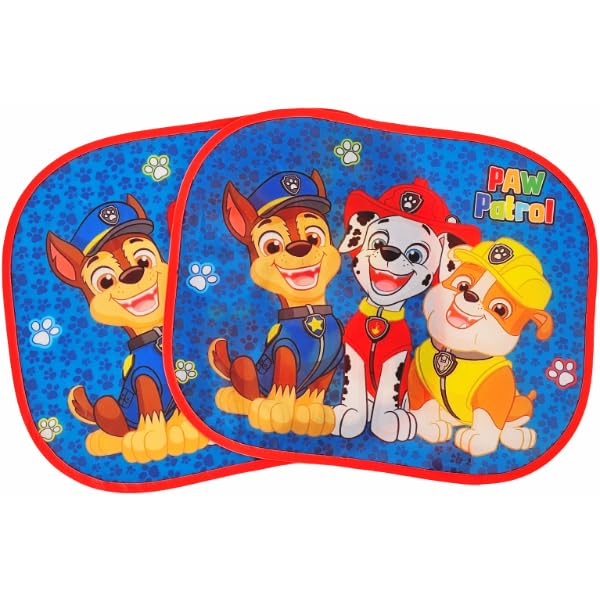 Coppia di Tendine Laterali Parasole Auto Bambini con Ventose (PAW PATROL)
