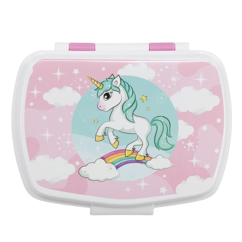 Contenitore Portapranzo Porta merenda Scatola Sandwich Box Bambini (Unicorno bambina)