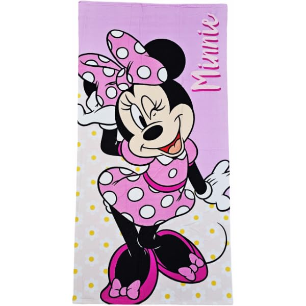 Telo Mare Asciugamano da spiaggia e piscina in microfibra CM. 140X70 asciugatura rapida, ultra morbido ( MINNIE MOUSE Topolina)