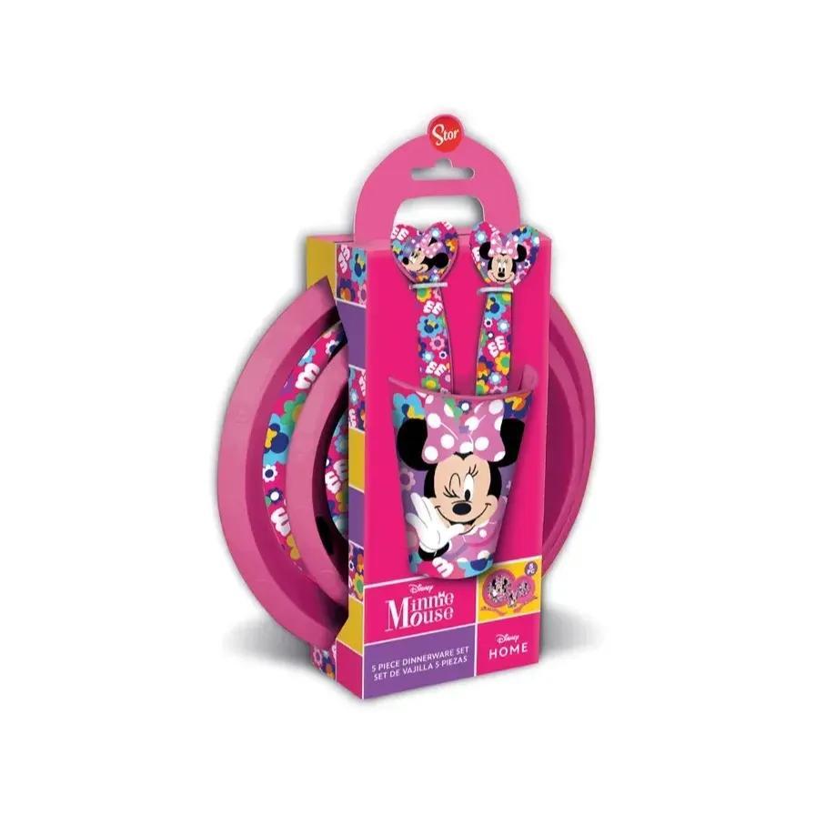 Set di stoviglie riutilizzabile per bambini bicolore – Set composto da 5 pezzi: Piatto, ciotola, bicchieri e posate per bambini e bebé - TOPOLINA