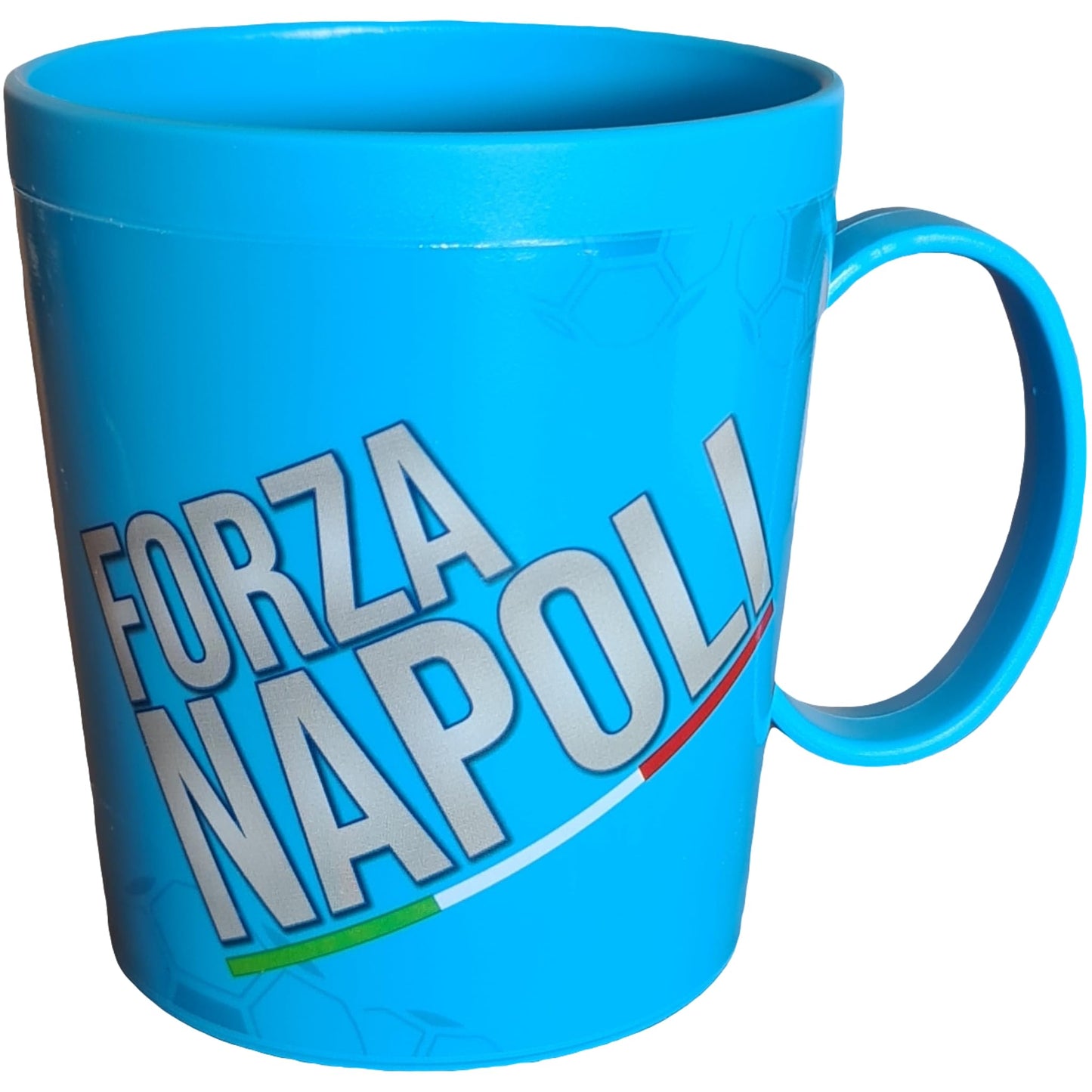 Tazza Ufficiale Bicchiere in plastica 360ml Microonde con manico Tifoso colazione BPA-free Made in Italy (Forza Napoli)