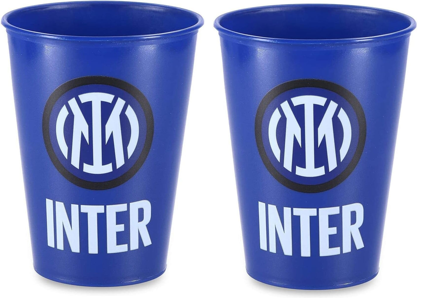 Set 2 Bicchieri in plastica 260ml Tifoso Senza BPA/Regalo Ragazzi Prodotto Ufficiale INTER