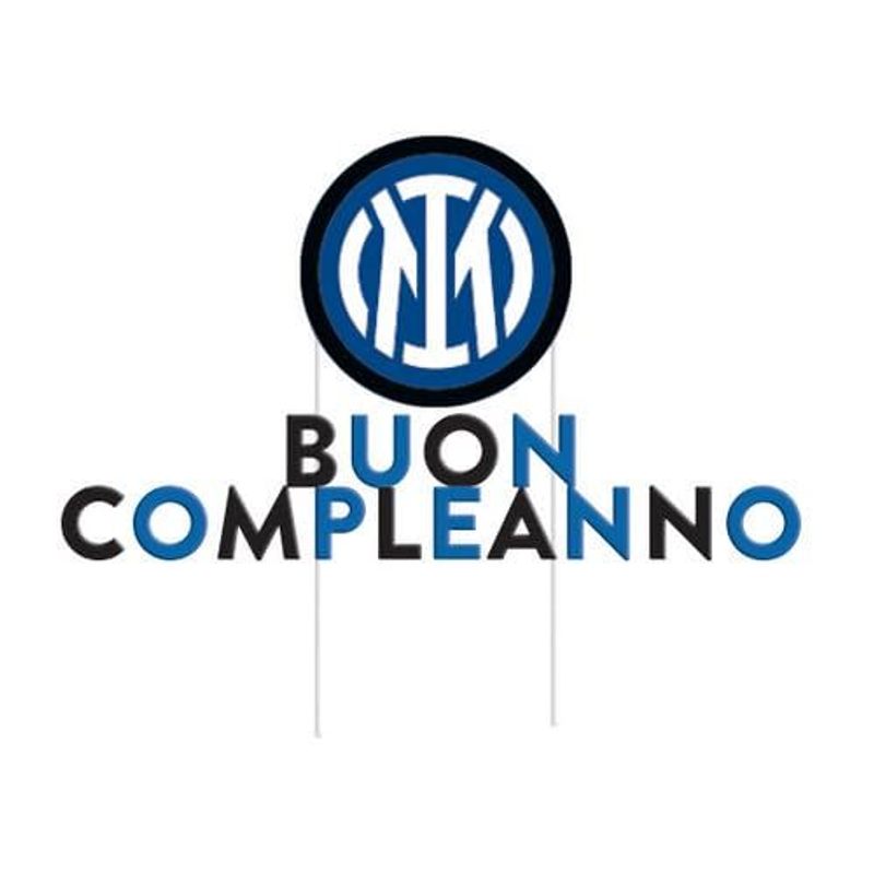 Decorazione Torta Topper Buon Compleanno 18x19 cm - INTER