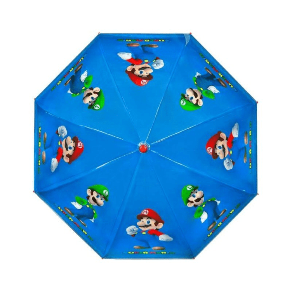 SUPERMARIO - Ombrello da Pioggia Trasparente e Multicolore unisex a campana per bambini SUPER MARIO