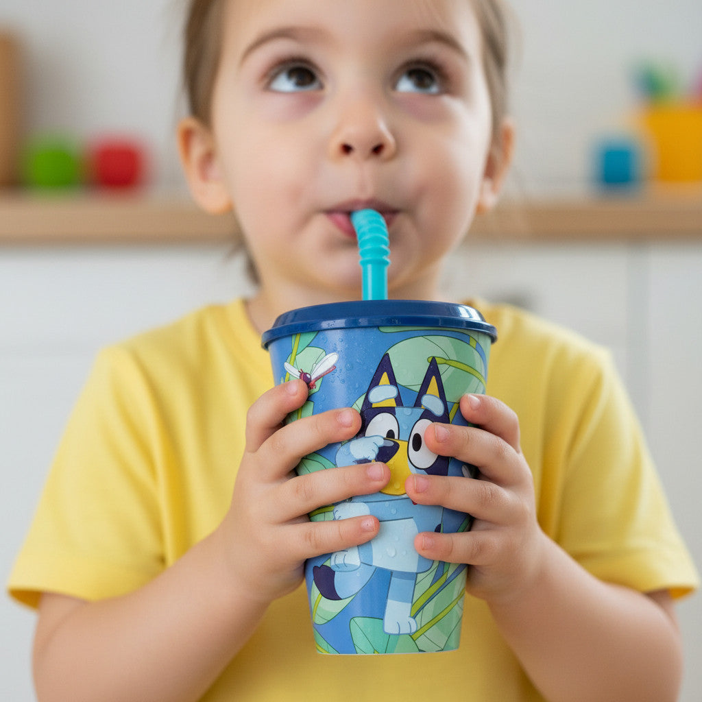 Kids' Cup Con Cannuccia e coperchio Riutilizzabile - 430 ml
