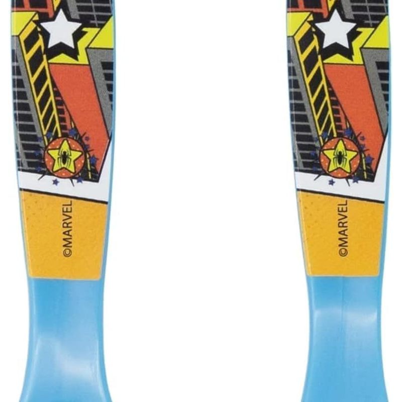 Set Posate  Bambini in Plastica Alimentare senza BPA - Forchetta e Cucchiaio Made in Spain (Spiderman)