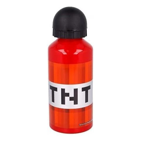 MINECRAFT - Borraccia ufficiale Scuola Bottiglia Sport in lega di Alluminio per Bambini e Ragazzi 400ml con beccuccio retraibile