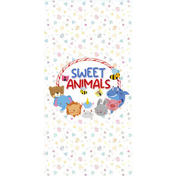 SWEET ANIMALS - Telo Mare Asciugamano da spiaggia e piscina in microfibra CM. 140X70 asciugatura rapida, ultra morbido ANIMALETTI