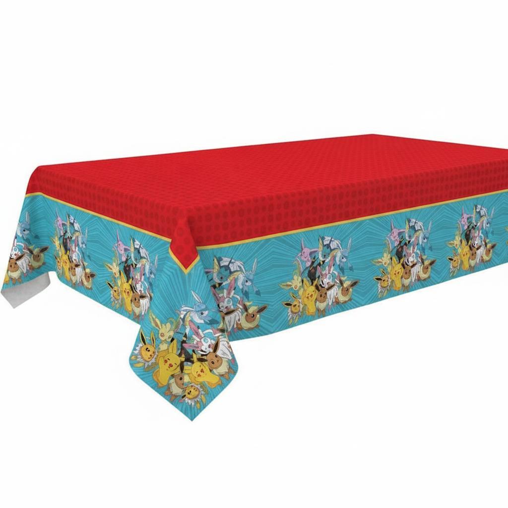 POKEMON - Tovaglia decorazione per compleanno dei bambini e feste a tema, Rettangolare, 120 cm x 180 cm, lavabile