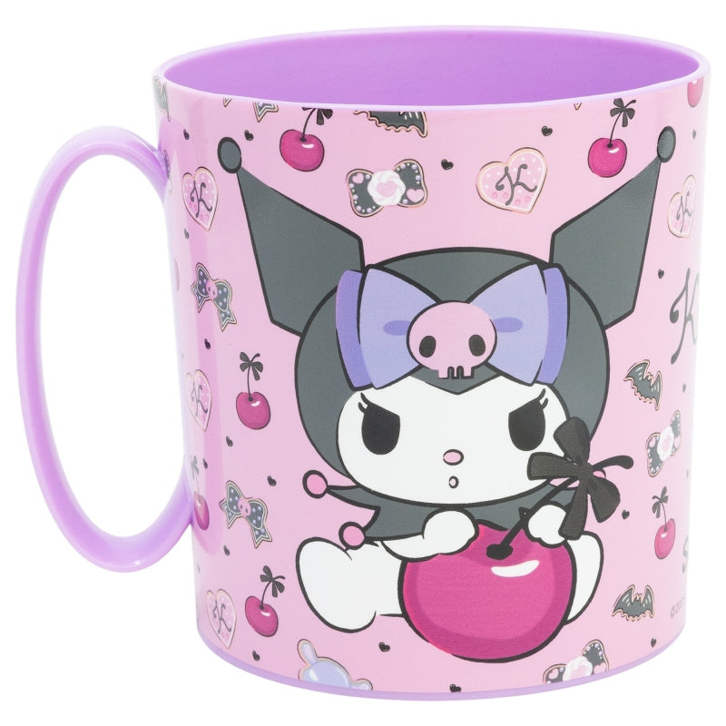 Tazza Bicchiere in plastica 350ml per Microonde con manico Bambini colazione KUROMI