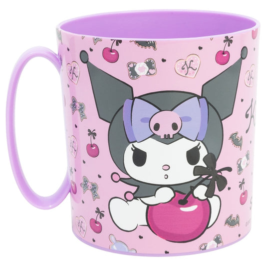 Tazza Bicchiere in plastica 350ml per Microonde con manico Bambini colazione KUROMI