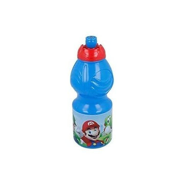 Borraccia Sport in Plastica per Bambini 400ML con Beccuccio Retraibile - Super Mario