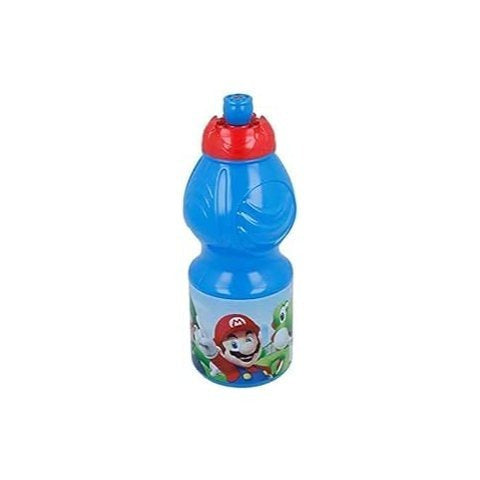 Borraccia Sport in plastica Bottiglia per Bambini 400ML con beccuccio retraibile Super Mario