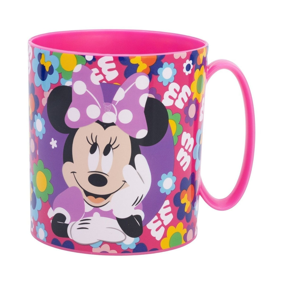 Tazza Bicchiere in plastica 350ml per Microonde con manico Bambini colazione Bambina Topolina