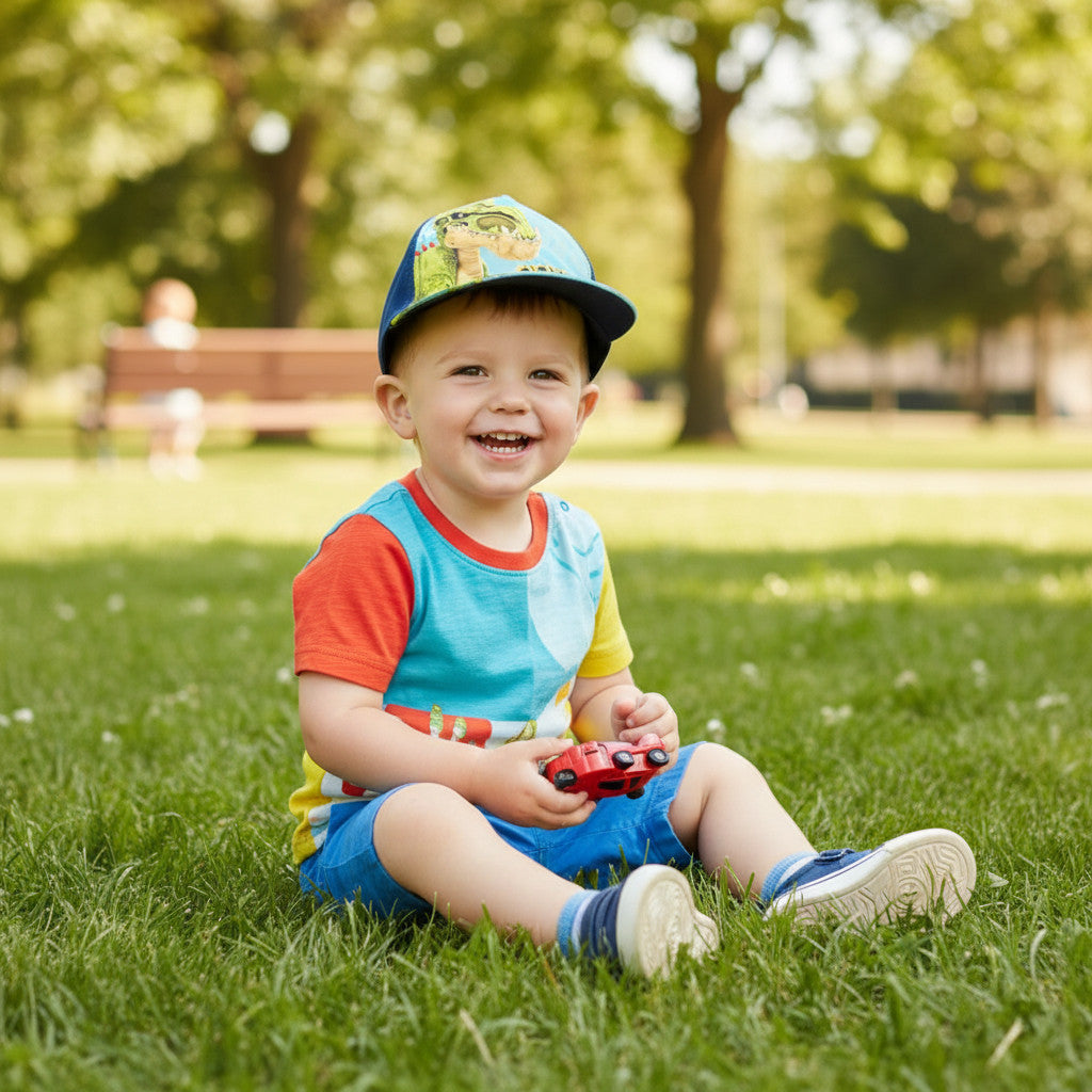Cappello con Visiera da Ragazzo/Bambino - Berretto da Baseball Regolabile (Dinosauri T-Rex)