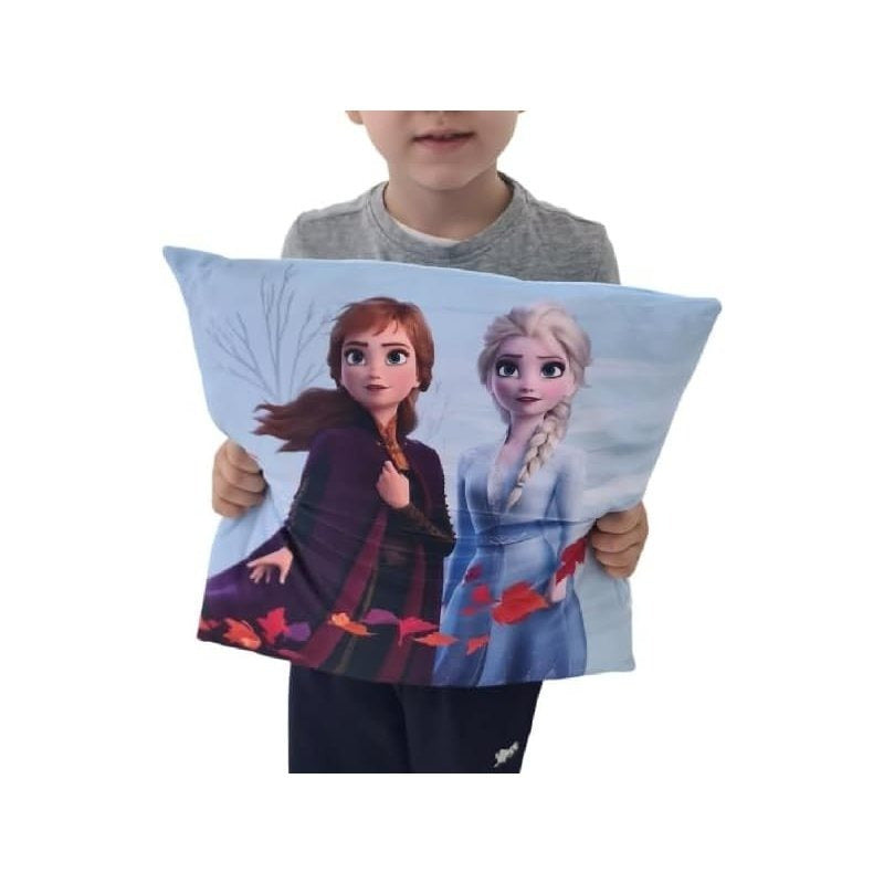 FROZEN - Cuscino Ufficiale Arredo 40x40 cm morbido con imbottitura 100% poliestere per cameretta bambini e ragazzi