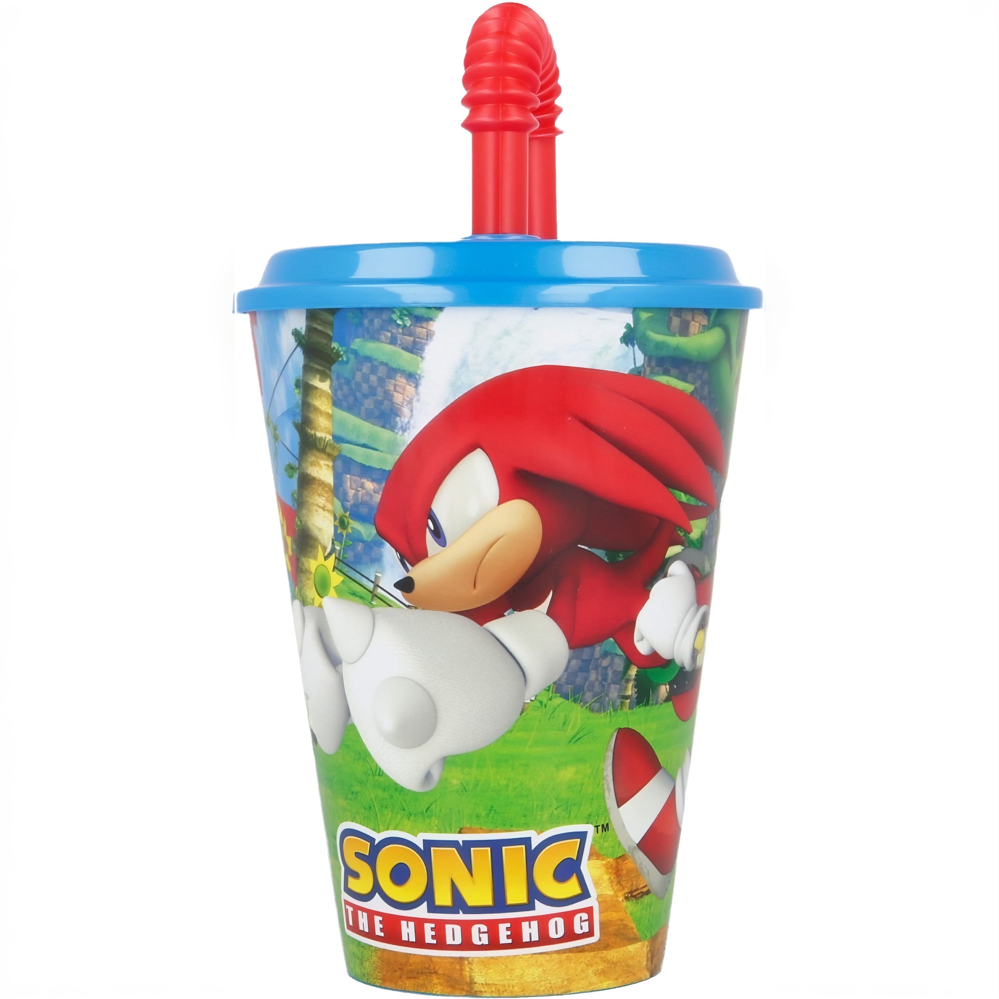 SONIC - Bicchiere ufficiale Per Bambini Con Cannuccia e coperchio Riutilizzabile - 430 ml