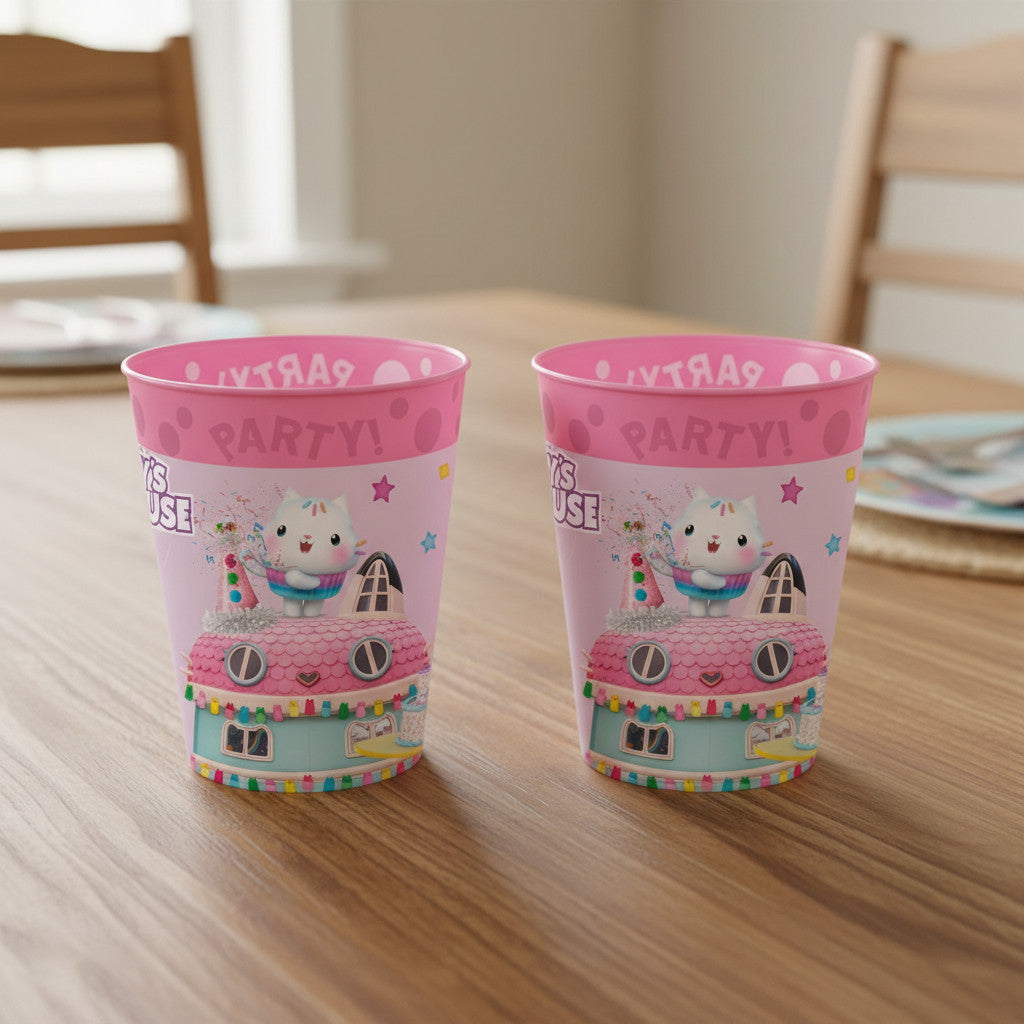 Set 2 Bicchieri per Bambini 260 ml in plastica Regalo per Bimbe - Adatto per lavastoglie e microonde - GABBY