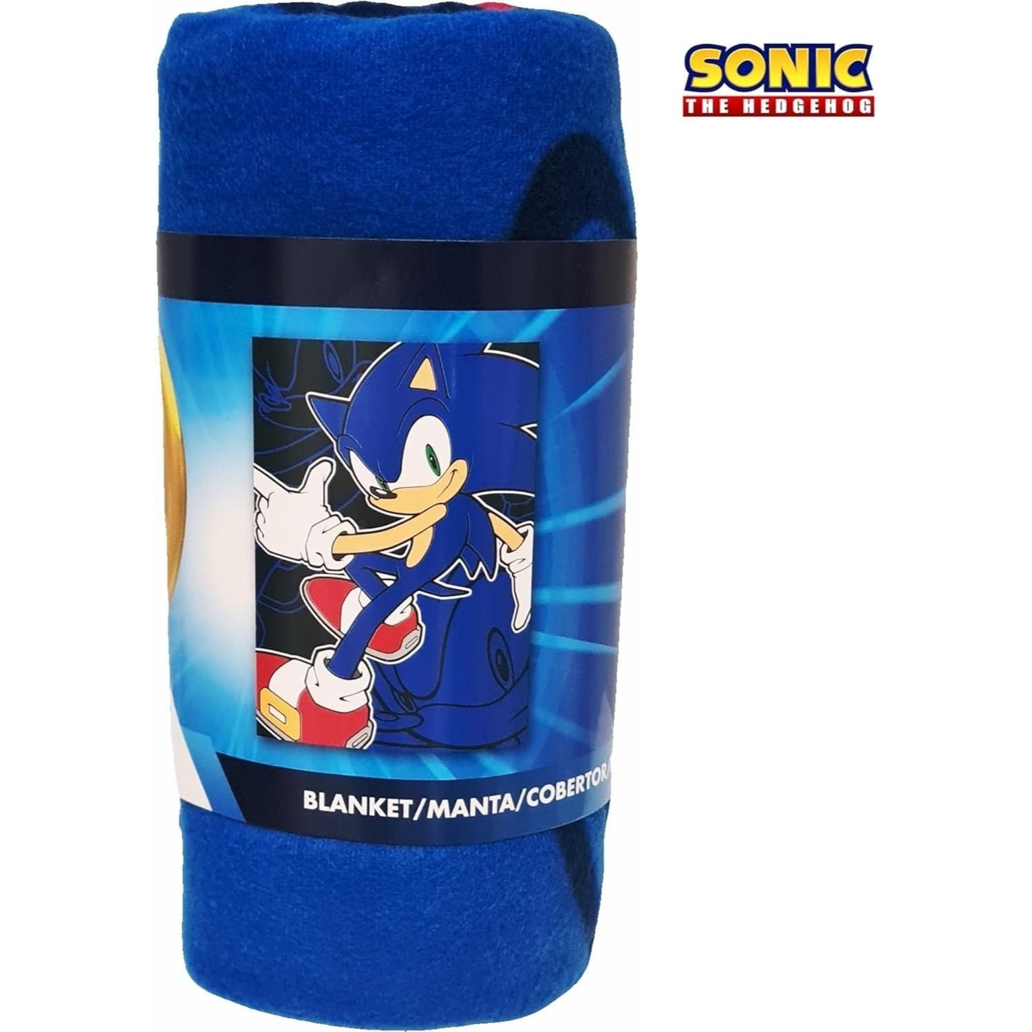 SONIC - Coperta Ufficiale Plaid Morbida e Calda 100x140cm per Bambini Pile con stampa Idea Regalo