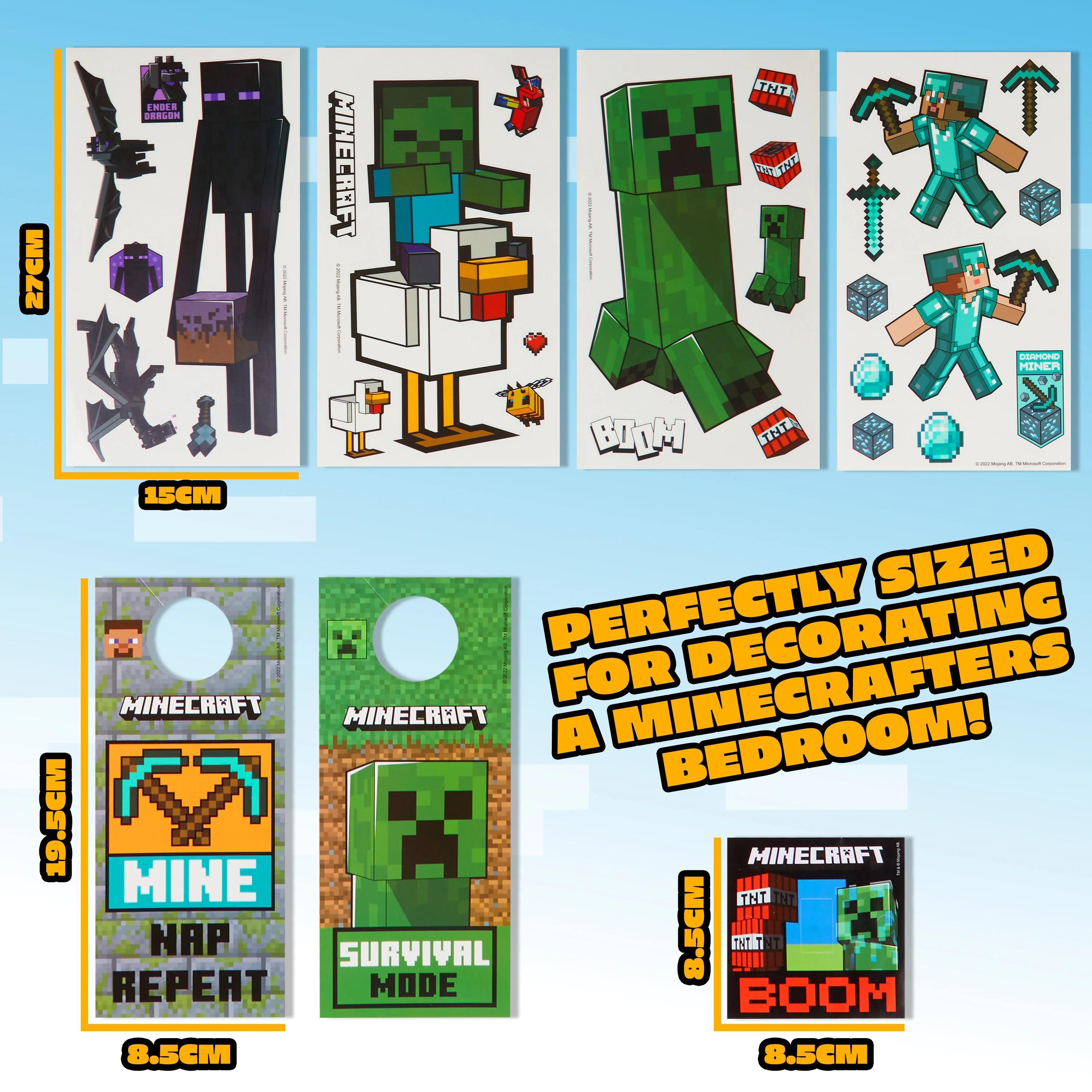 Minecraft - Stickers e accessori - Adesivi per finestra o mobili - Decorazioni cameretta Ragazzi