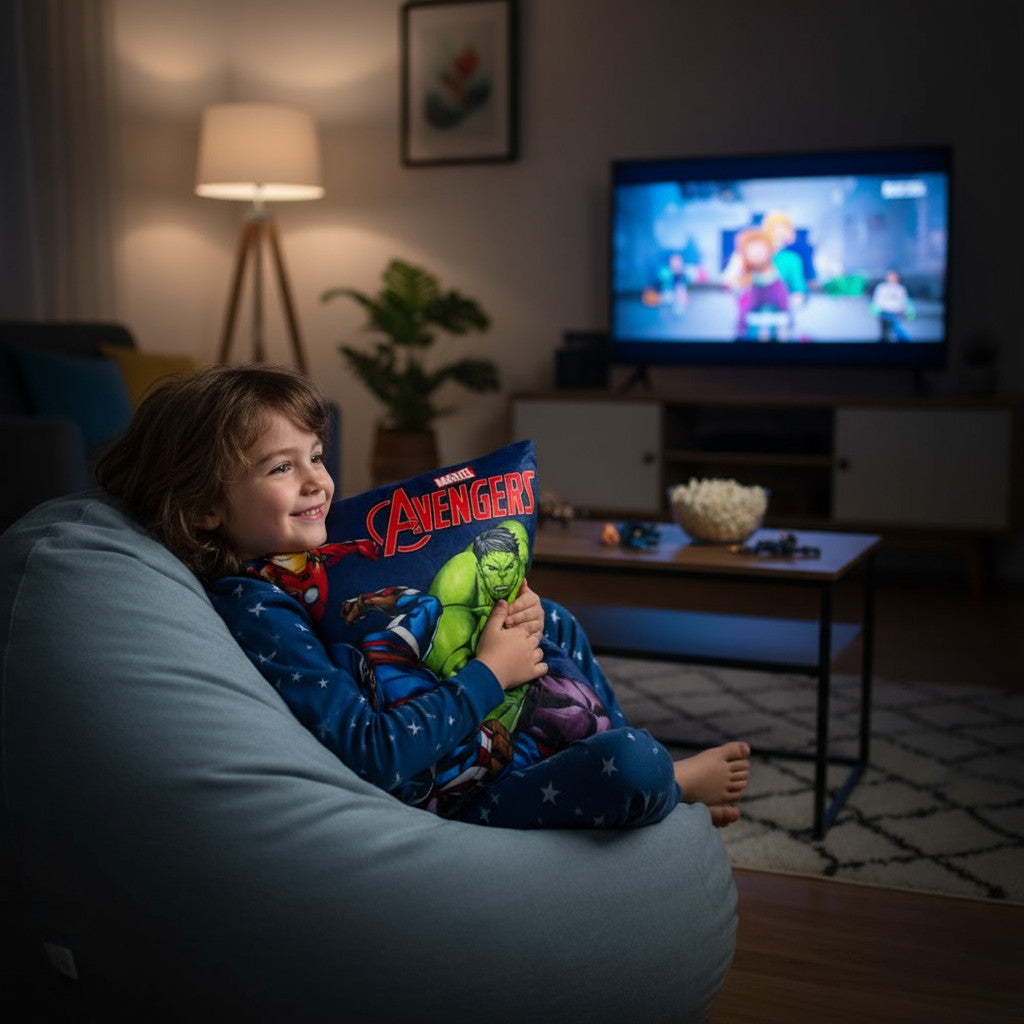 AVENGERS - Cuscino Ufficiale Arredo 40x40 cm morbido con imbottitura 100% poliestere per cameretta bambini e ragazzi - HULK