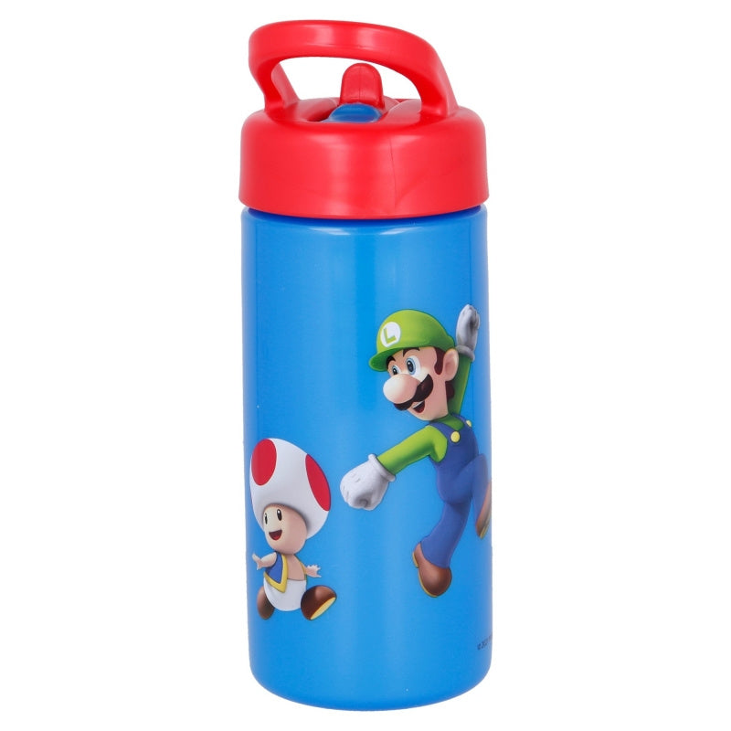 Borraccia PLAYGROUND Sport in plastica per Bambini 410ML con Beccuccio Richiudibile SUPERMARIO
