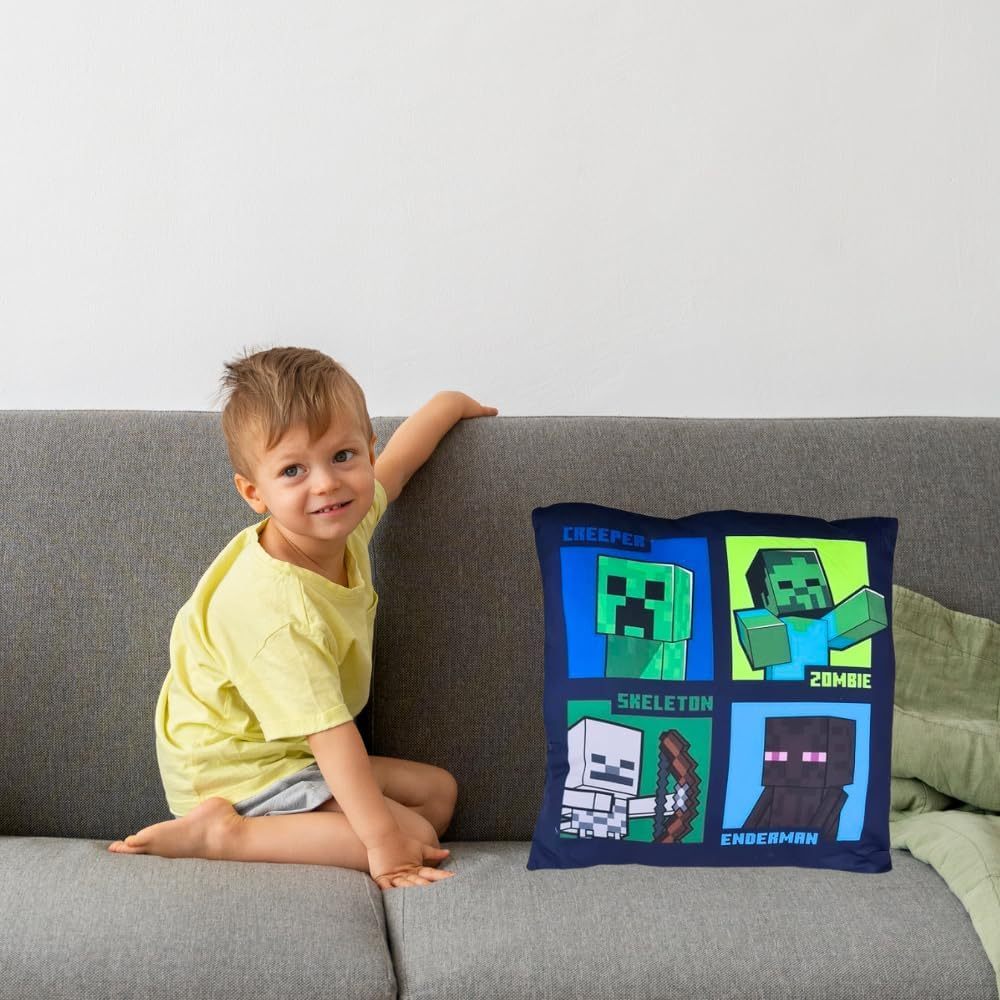 MINECRAFT - Cuscino ufficiale Arredo 40x40 cm morbido con imbottitura 100% poliestere