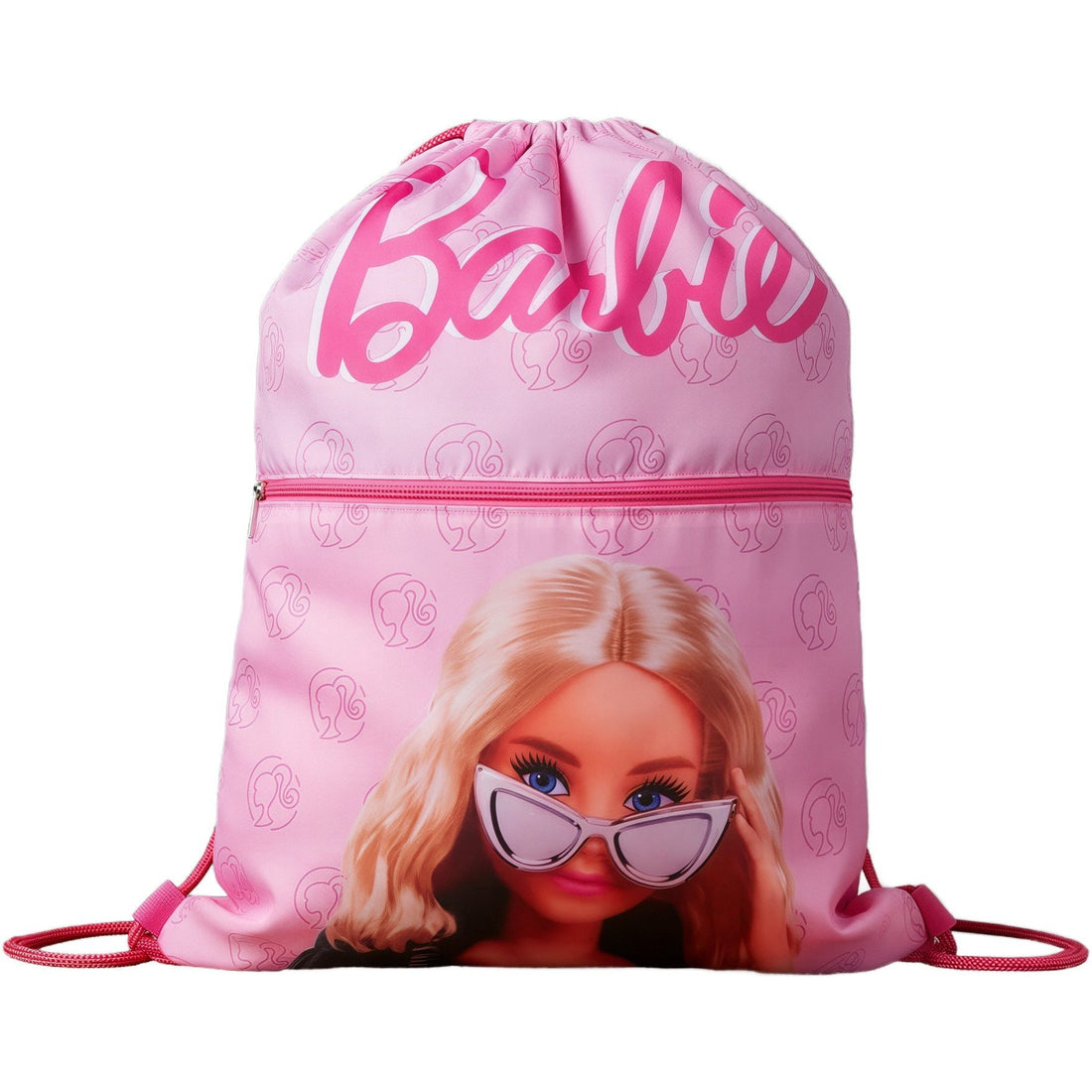 Sacca Sportiva con manici e tasca  Bambino, Borsa Coulisse Zaino  Asilo, Palestra, Piscina, Viaggio, Portascarpe ( BARBI