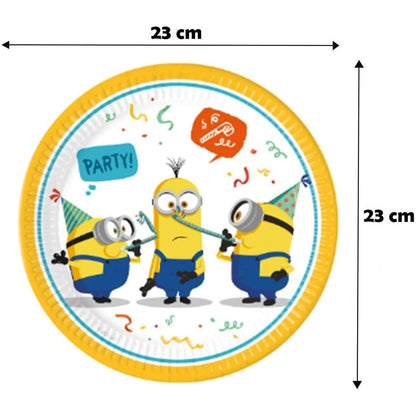 Kit Festa 8 Persone Set Tavola Addobbi Party Compleanno con 8 Piatti, 8 Bicchieri e 20 tovaglioli