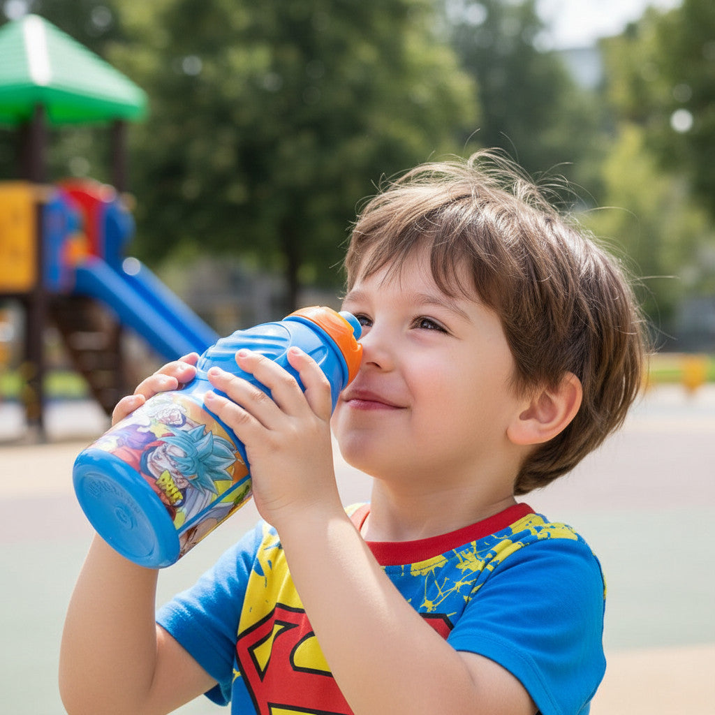 Borraccia Sport Dragon Ball in Plastica per Bambini 400ML con Beccuccio Retraibile