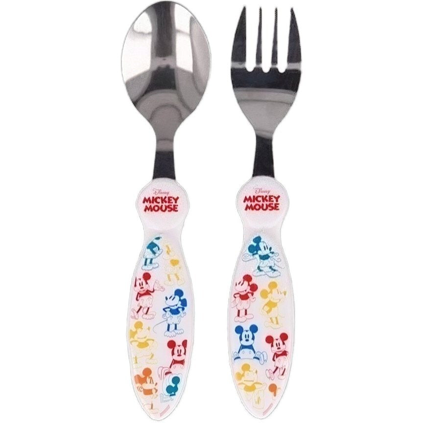 MICKEY MOUSE | Set Posate  Bambini in Acciaio Inossidabile - Forchetta e Cucchiaio (Topolino)