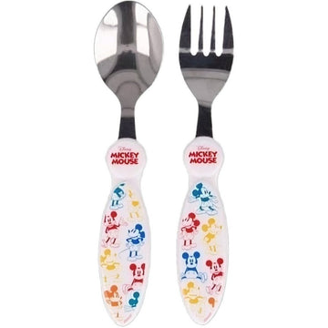 MICKEY MOUSE | Set Posate  Bambini in Acciaio Inossidabile - Forchetta e Cucchiaio (Topolino)