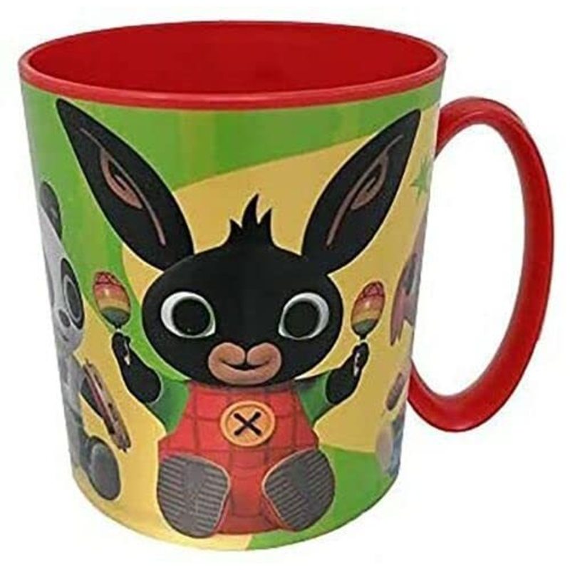 Tazza Bicchiere in plastica 350ml per Microonde con manico Bambini colazione BPA-free (Bing)