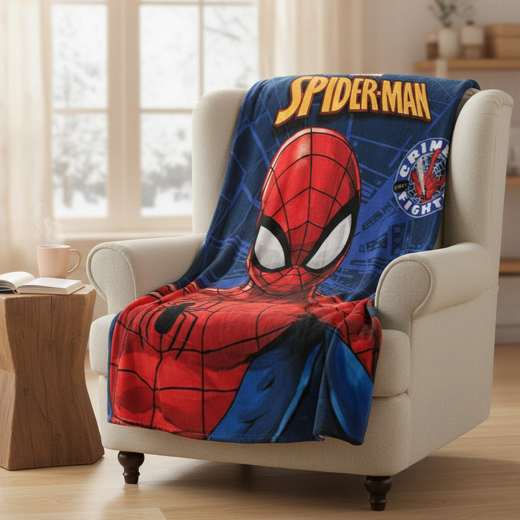 Coperta Plaid Morbida e Calda 100x140cm  Bambini Pile con stampa (SPIDERMAN)