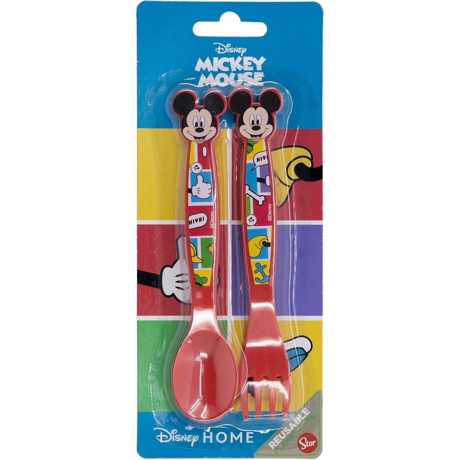 Set Posate per Bambini in Plastica Alimentare - Forchetta e Cucchiaio Made in Spain TOPOLINO