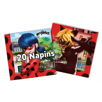 Kit Festa 8 Persone Set Tavola Addobbi Party Compleanno con 8 Piatti, 8 Bicchieri e tovaglioli Miraculous Lady