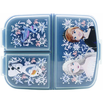 Porta Merenda Scuola con 3 scomparti Portamerenda in Plastica Bambini Pranzo Launch Box - BPA Free ( FROZEN)