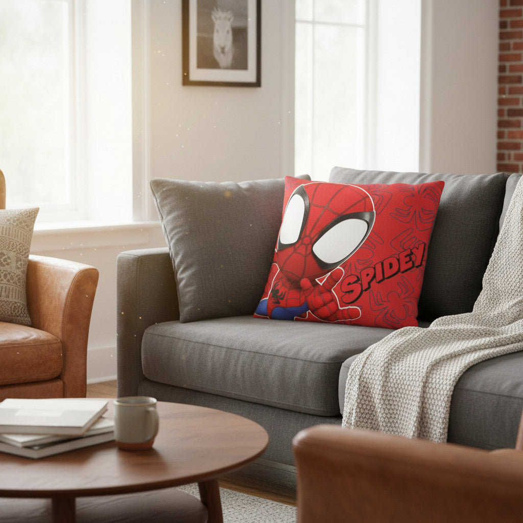 Cuscino ufficiale Arredo 40x40 cm morbido con imbottitura 100% poliestere SPIDEY