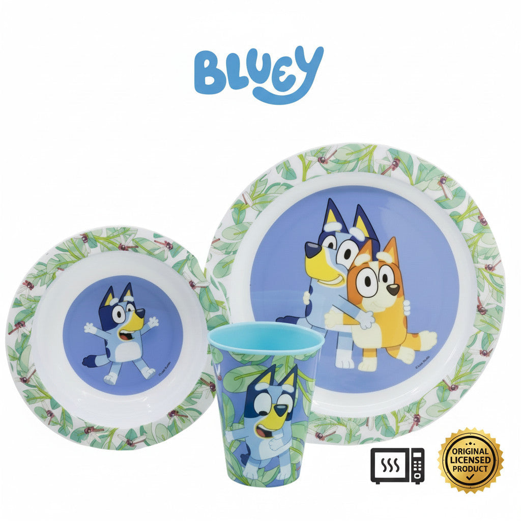 Set di stoviglie riutilizzabile per bambini bicolore – Set composto da 3 pezzi: Piatto, ciotola e bicchiere per bambini 
