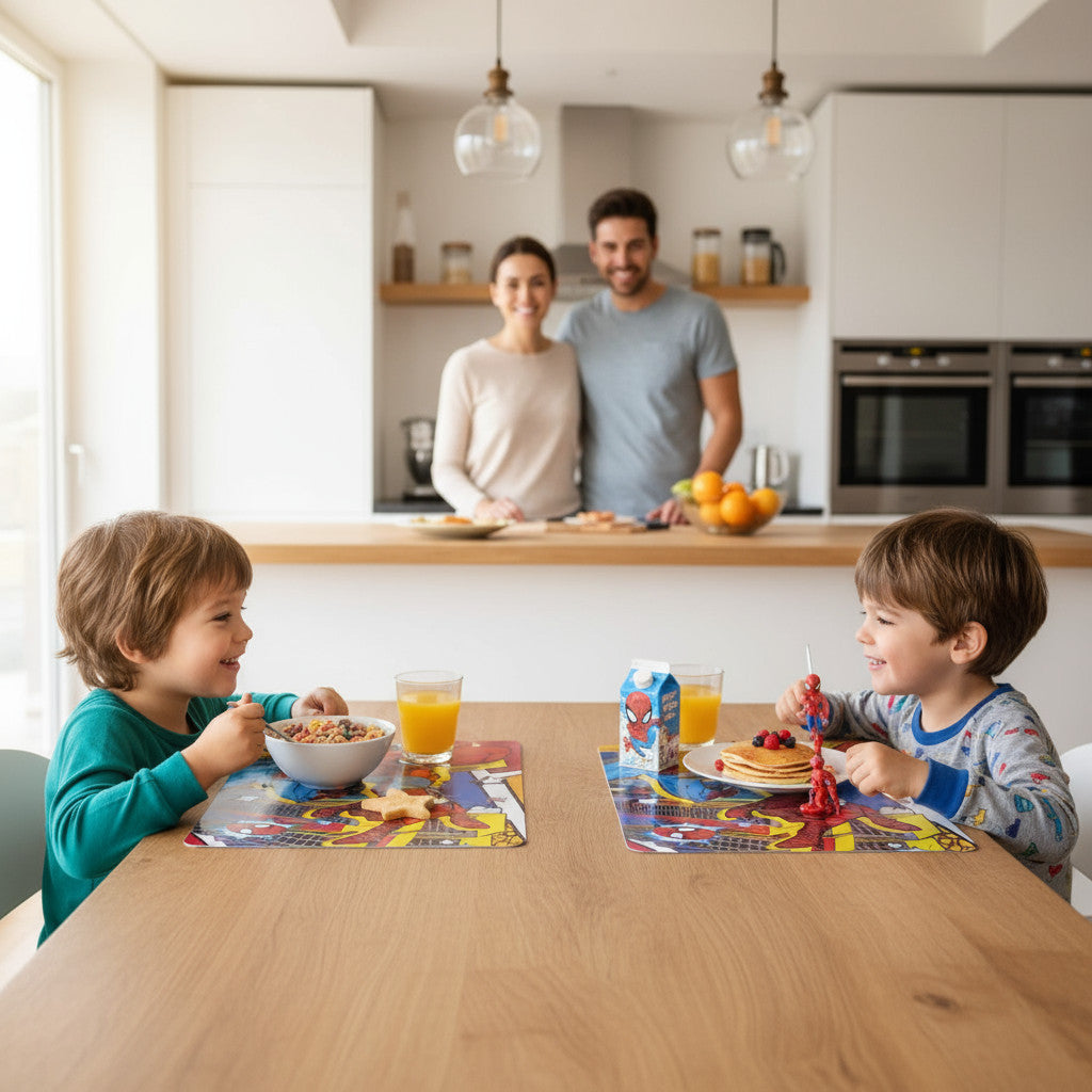 SPIDERMAN | 2 pezzi Tovaglietta Americana Plastificata Sottopiatto  colazione e pranzo Bambini SPIDER-MAN