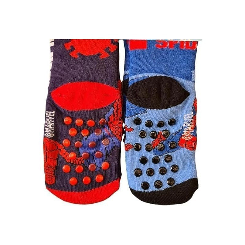 2 Paia Calzini Antiscivolo Bambini Spiderman