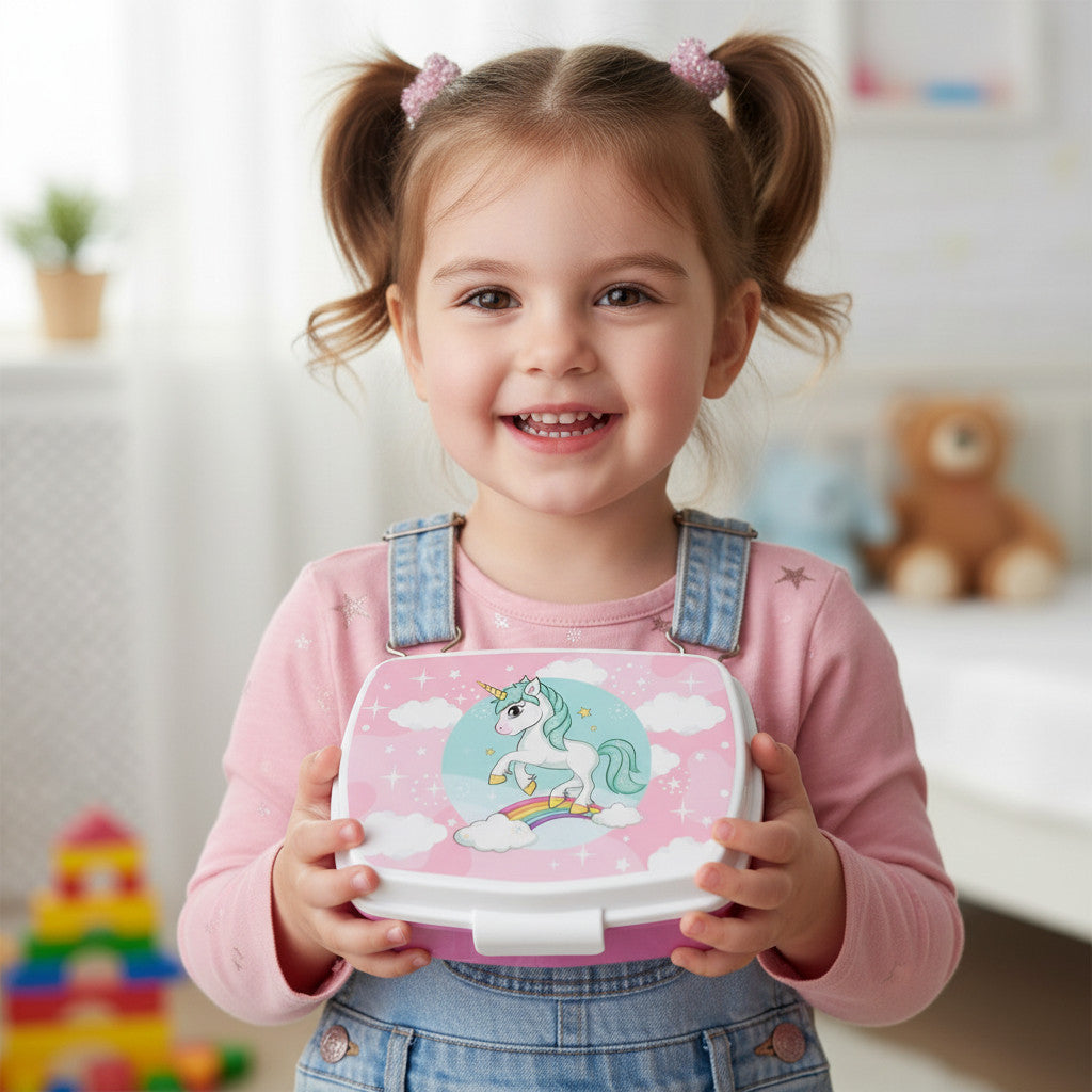 Contenitore Portapranzo Porta merenda Scatola Sandwich Box  Bambini (Unicorno bambina)
