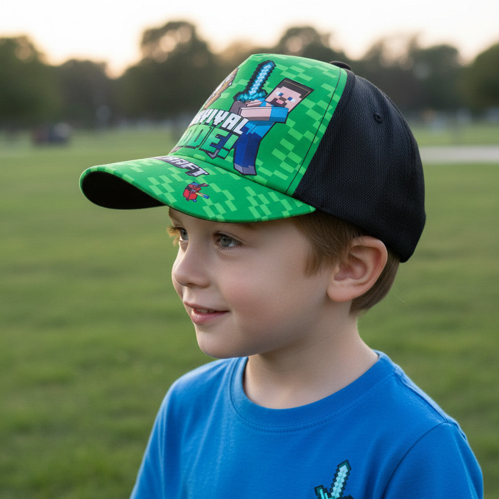MINECRAFT - Cappello con Visiera da Ragazzo/Bambino Berretto da Baseball Regolabile