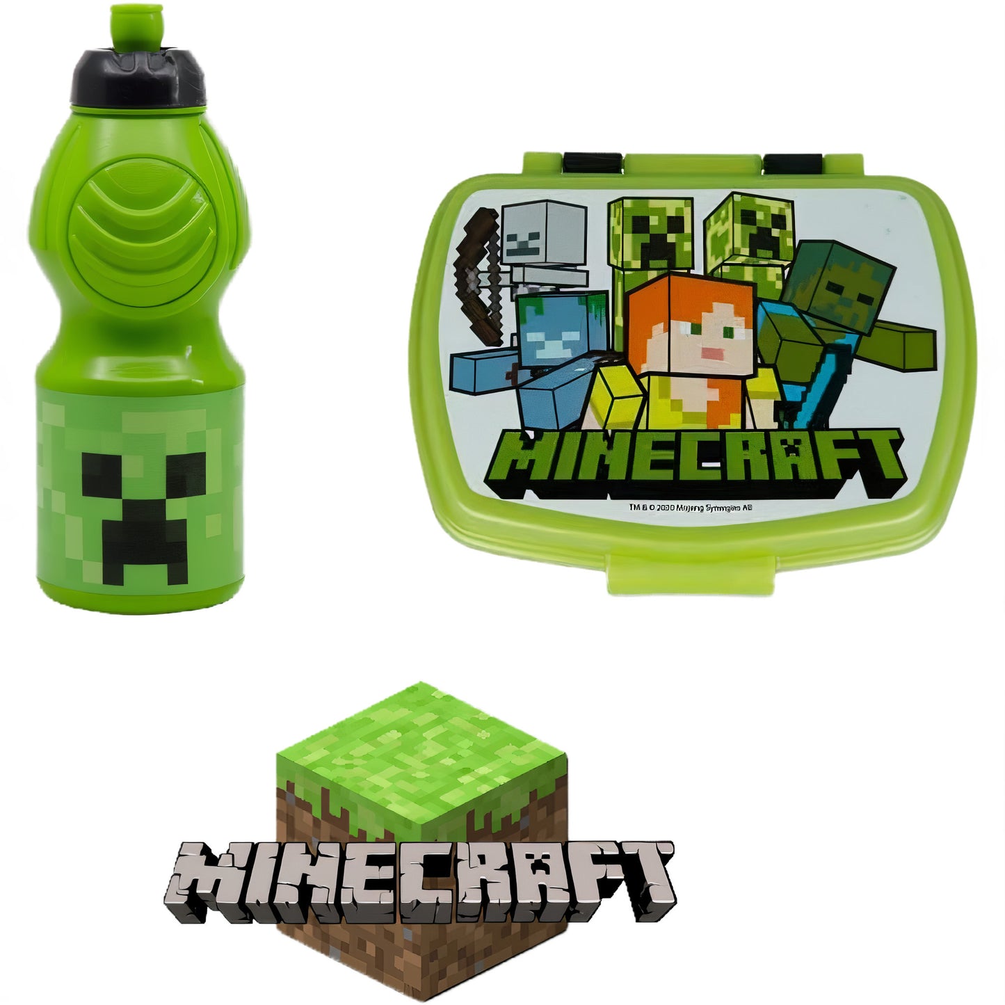 Set Pranzo Scuola 2 Pezzi Portamerenda e Borraccia in Plastica Bambini Bambino Merenda Launch Box