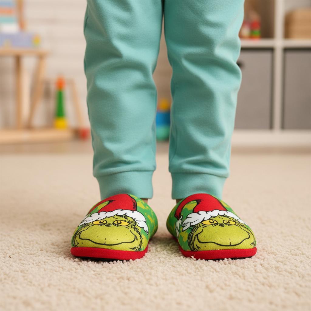 GRINCH - Ciabatte Pantofole per Bambini e Ragazzi Morbide e Calde