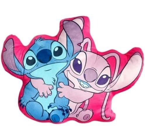 STITCH - Cuscino 3D ufficiale a forma di personaggio Sagomato, 31 cm x 33 cm, peluche lavabile, decorazione e relax