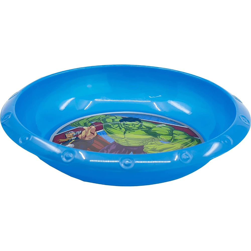 HULK - Set di stoviglie riutilizzabile per bambini bicolore – Set composto da 5 pezzi: Piatto, ciotola, bicchieri e posate per bambini e bebé