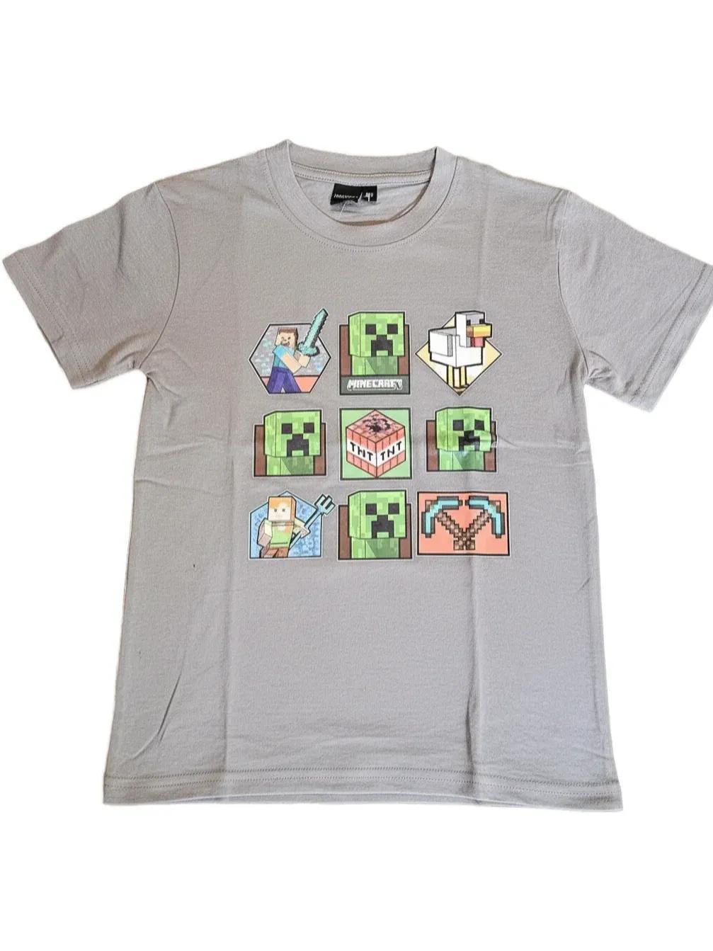 MINECRAFT - Maglietta Ufficiale 100% Cotone per Bambini T-Shirt Abbigliamento Maglia Ragazzi