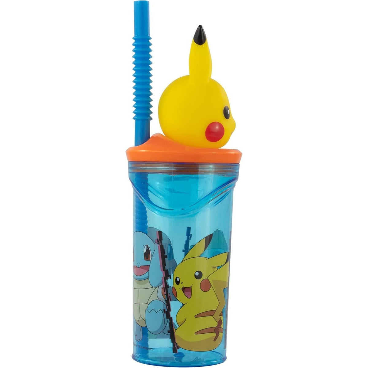 Bicchiere 360ml con Cannuccia e Personaggio 3D Bambini BPA Free - POKEMON